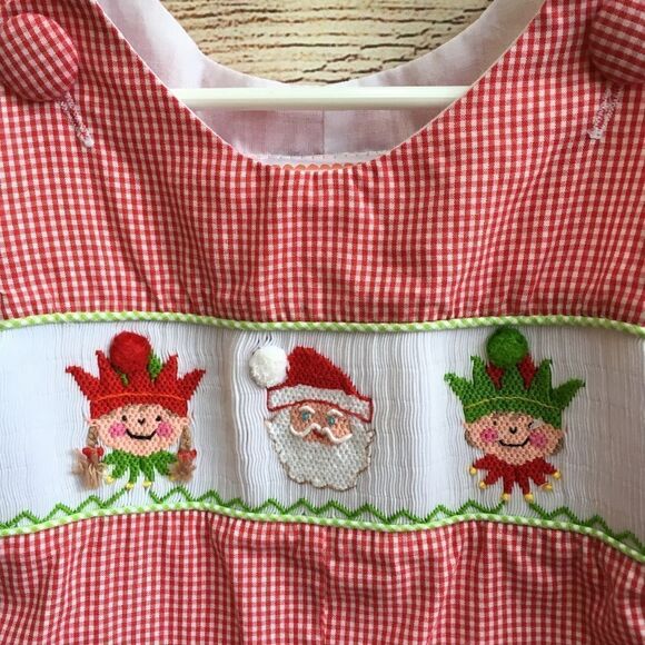 SOUTHERN TOTS SMOCKED CHRISTMAS ROMPER - Picture 4 of 6